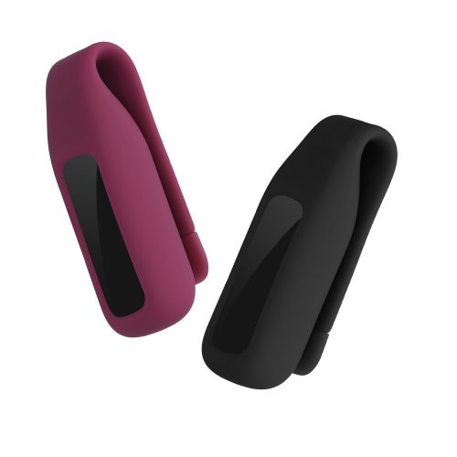 Комплект от 2 калъфа за Fitbit Luxe, Kwmobile, черен/бордо, силикон, 57123.02