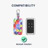 Калъф за автомобилен ключ за Renault 4 бутона - Smart Key, Kwmobile, многоцветен, еко кожа, 44637.57