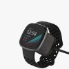 USB кабел за зареждане за Fitbit Versa 3/Sense, Kwmobile, черен, пластмаса, 57781.01