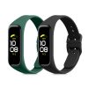 Комплект 2 каишки за Samsung Galaxy Fit 2, Kwmobile, черен/зелен, силикон, 53962.05