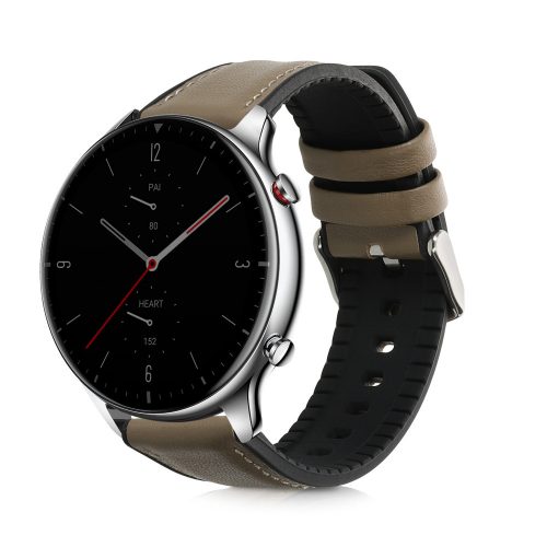 Каишка за Huami Amazfit GTR (47mm)/Amazfit GTR 2, Kwmobile, зелена, естествена кожа, 54018.107