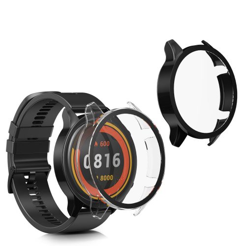 Комплект от 2 калъфа за Xiaomi Mi Watch/Mi Watch Color Sport, Kwmobile, черен/прозрачен, пластмаса, 58467.01