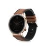 Каишка за Huawei Watch 2/Watch GT2 (42 мм)/Honor Magic Watch 2 (42 мм), Kwmobile, кафяв/черен, естествена кожа, 58464.05