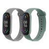 Комплект от 2 каишки за Xiaomi Mi Smart Band 6/Mi Band 6/Mi Band 5, Kwmobile, зелен/сив, силикон, 57428.07