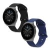 Комплект 2 каишки за Huawei Watch GT 3 Pro (46mm), Kwmobile, Черен/Син, Силикон, 58637.01