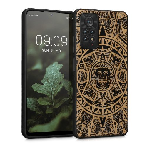 Калъф Kwmobile за Xiaomi Redmi Note 11 Pro/Redmi Note 11 Pro 5G, дърво, кафяв/черен, 57381.03