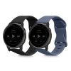 Комплект 2 каишки за Garmin Venu Sq/Venu 2 Plus/Vivomove Sport, Kwmobile, Черен/Син, Силикон, 58746.01