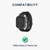 Докинг стойка за Fitbit Versa/Versa Lite/Versa 2, Kwmobile, черен/сребрист, метал, 58722.01