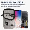 Kwmobile Universal Cover, размер L - 6,5 инча, микрофибър, сиво/черно, 58702.3.02