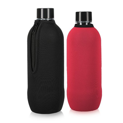 Комплект от 2 калъфа Cooler Jacket за бутилки SodaStream, Kwmobile, черно/червено, неопрен, 58832.01