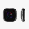 Комплект от 2 калъфа Kwmobile за Fitbit Versa 4/Sense 2, силиконови, черни/прозрачни, 58874.01