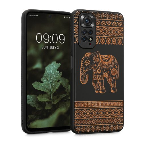 Калъф Kwmobile за Xiaomi Redmi Note 11/Redmi Note 11s, дърво, кафяв/черен, 57386.04