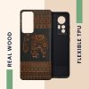 Калъф Kwmobile за Xiaomi 12/12X, дърво, кафяв/черен, 56788.05