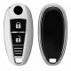 Капак за автомобилен ключ за Suzuki 2 бутона - Keyless Go, Kwmobile, сребрист, силикон, 54591.94