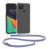 Броня kwmobile за Google Pixel 4a 5G, силикон, прозрачен/лилав, 53652.108