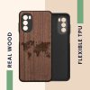 Калъф kwmobile за Motorola Moto G52/Moto G82 5G, дърво, кафяв/черен, 58541.02