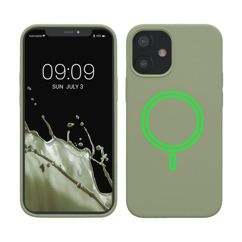 калъф kwmobile за Apple iPhone 12 Mini, силиконов, зелен, 56555.172