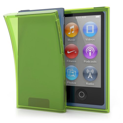 калъф kwmobile за Apple iPod Nano 7, силиконов, зелен/прозрачен, 13370.149