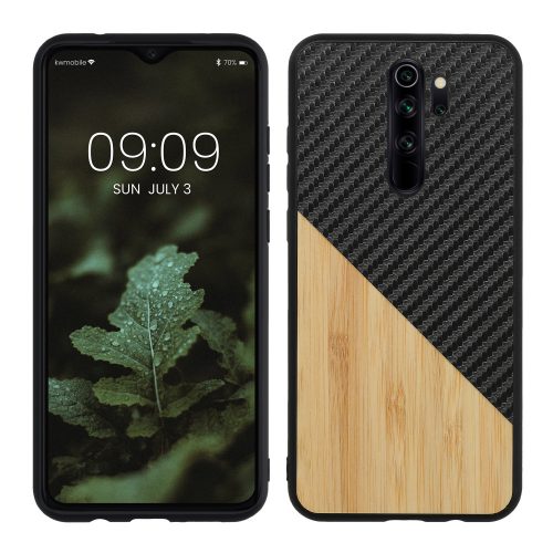 Броня kwmobile за Xiaomi Redmi Note 8 Pro, дърво, кафяво/черно, 56622.03