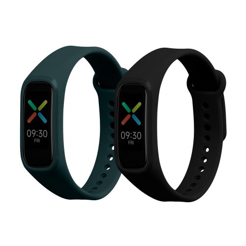 Комплект от 2 каишки Kwmobile за OPPO Band Sport, черно/зелено, силикон, 57437.15