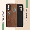 Калъф Kwmobile за Motorola Moto G52/Moto G82, многоцветен, дърво/силикон, 58541.03