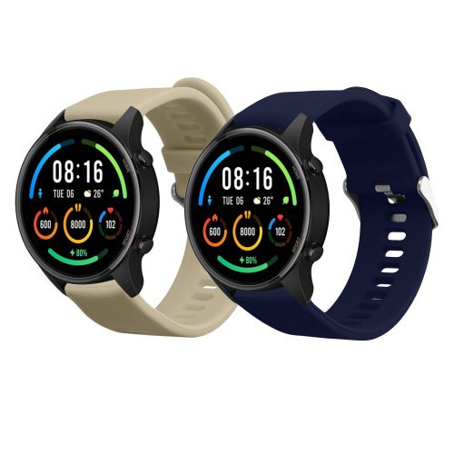 Комплект от 2 каишки Kwmobile за Xiaomi Mi Watch/Mi Watch Color Sport, сиво/синьо, силикон, 58466.06