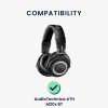 Комплект от 2 възглавнички за уши Kwmobile за Audio-Technica ATH M20X BT, черни, текстил, KWM000024SE001C