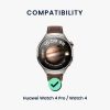 Каишка Kwmobile за Huawei Watch 4/Watch 4 Pro, кафяв/черен, естествена кожа, KWM000024TA001C