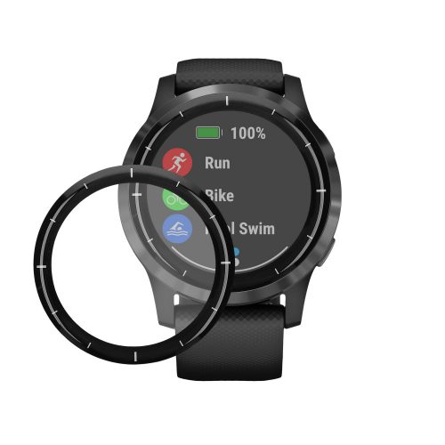 Комплект от 2 защитни фолиа Kwmobile за Garmin Vivoactive 4, прозрачно/черно, полимер, KWM000024UX001C