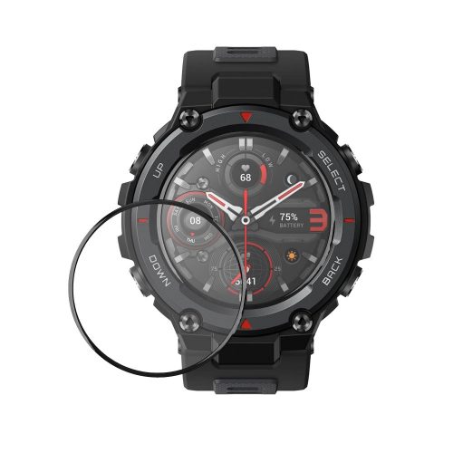 Комплект от 2 защитни фолиа Kwmobile за Amazfit T-Rex Pro, прозрачно/черно, полимер, KWM000024VD001C