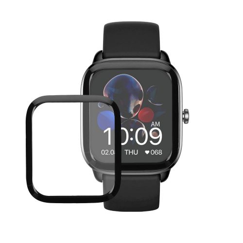 Комплект от 2 защитни фолиа Kwmobile за Amazfit GTS 4 Mini, прозрачно/черно, полимер, KWM000024VF001C