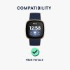 Комплект от 2 защитни фолиа Kwmobile за Fitbit Versa 3, прозрачно/черно, полимер, KWM000024WL001C