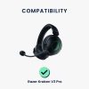 Комплект от 2 възглавнички за уши Kwmobile за Razer Kraken V3 Pro, черни, еко кожа, KWM000024WY001C