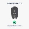 Калъф за автомобилен ключ Kwmobile за Peugeot/Citroen 3 бутона - Smart Key, многоцветен, цинк, KWM000024XK001C