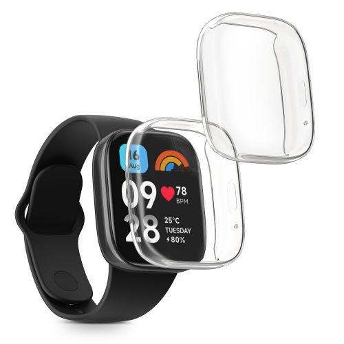 Комплект 2 калъфа Kwmobile за Xiaomi Redmi Watch 3 Active, прозрачен, силикон, KWM000024YF001C