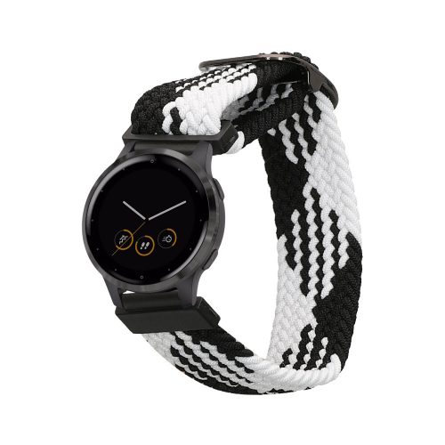 Каишка Kwmobile за Garmin Vivomove 3S/Vivoactive 4S, черно/бяло, найлон, KWM0000250F001C