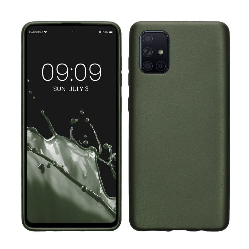 Калъф Kwmobile за Samsung Galaxy A71, тъмно зелен, силикон, KWM000010ZN017C