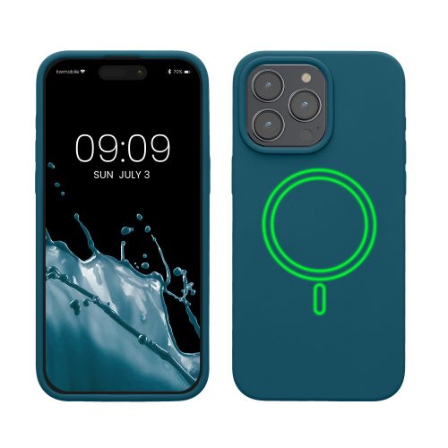 Калъф Kwmobile за Apple iPhone 15 Pro Max, зелен, силикон, KWM000022OG003C