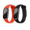 Комплект 2 каишки Kwmobile за Xiaomi Mi Band 8, черен/оранжев, силикон, KWM0000194G004C