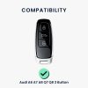 Капак за автомобилен ключ Kwmobile за Audi 3 бутона - Keyless Go, сив/черен, силикон, KWM000011OW003C