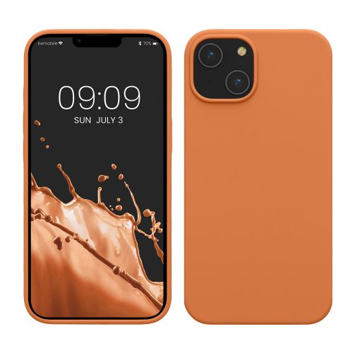 Калъф Kwmobile за Apple iPhone 14, оранжев, силикон, KWM000016NI031C