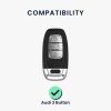 Капак за автомобилен ключ Kwmobile за Audi 3 бутона - Keyless Go, сив/черен, силикон, KWM0000252N001C