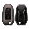 Капак за автомобилен ключ Kwmobile за Peugeot/Citroen 3 бутона - Smart Key, сив/черен, силикон, KWM0000252W001C