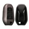 Капак за автомобилен ключ Kwmobile за Peugeot/Citroen 3 бутона - Smart Key, сив/черен, силикон, KWM0000252W001C