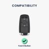 Капак за автомобилен ключ Kwmobile за Ford 2 бутона - Keyless Go, сив/черен, силикон, KWM0000252Y001C