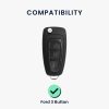 Капак за автомобилен ключ Kwmobile за Ford 3 бутона - Keyless Go, сив/черен, силикон, KWM0000252Z001C