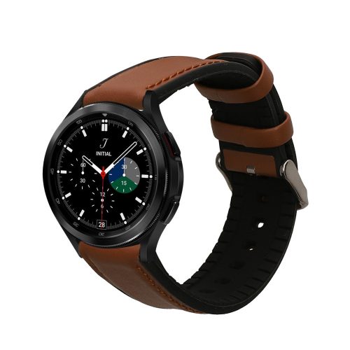 Каишка Kwmobile за Samsung Galaxy Watch 4/Galaxy Watch 4 Classic/Galaxy Watch 3, кафяв/черен, естествена кожа, KWM0000253H001C