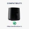 Защитен капак Kwmobile за Philips Essential Airfryer XL, черен/бял, пластмаса, KWM000023RE001C