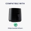 Защитен капак Kwmobile за Philips Essential Airfryer L, черен/бял, пластмаса, KWM000023RG001C