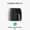 Защитен капак Kwmobile за Philips Essential Airfryer XXL, черен/бял, пластмаса, KWM000023RI001C